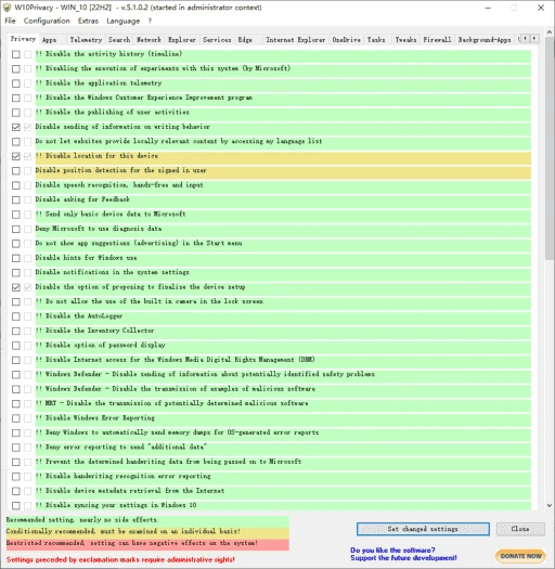 W10Privacy(系统隐私保护工具) v6.1.0.0 汉化绿色版